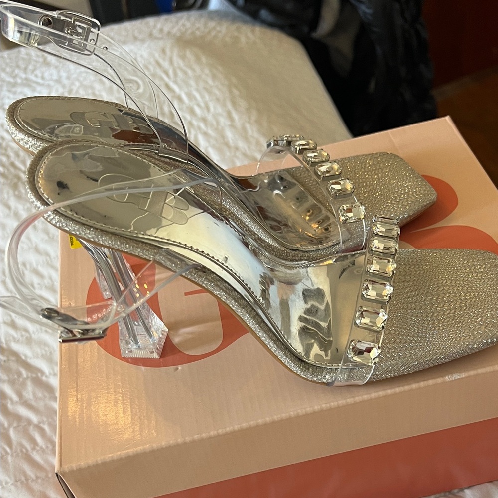 Gianni Bini Silver Glitter Heels